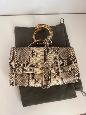 Roberto Cavalli Rare Python Clutch & Bracelet